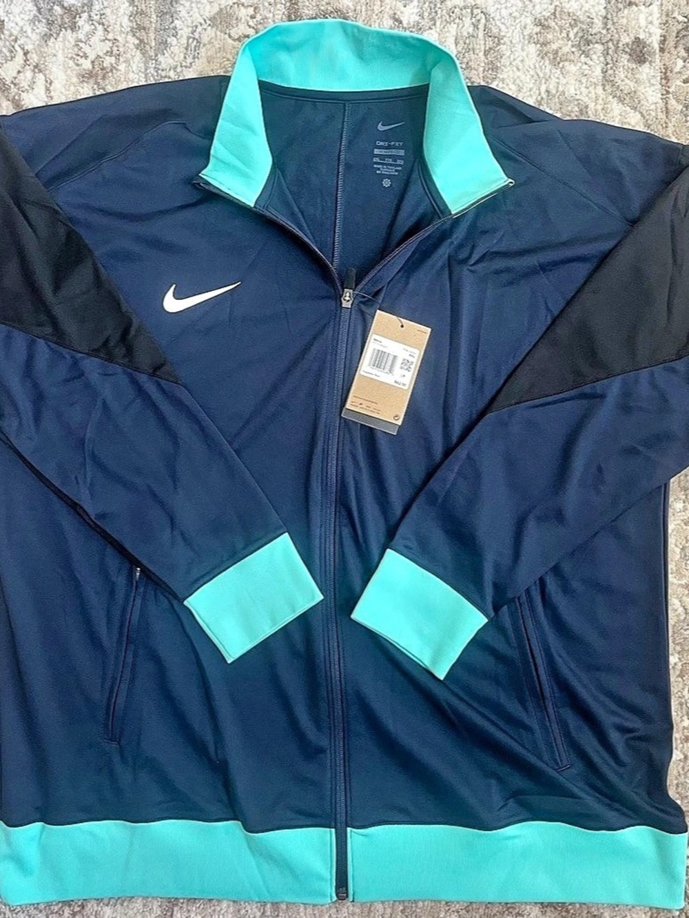 Nike Color Block Windbreaker Blue & Black Size XXL NWT